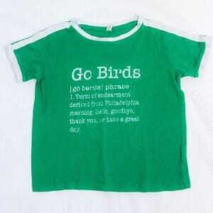 Philadelphia Eagles GO BIRDS Kids Shirt Kelly Green Football Fan Attire